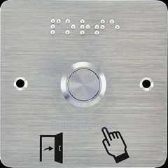 BOUTON DE SORTIE CARRE EN INOX SANS CONTACT 12V NO/NC/COM OP19D OP19D