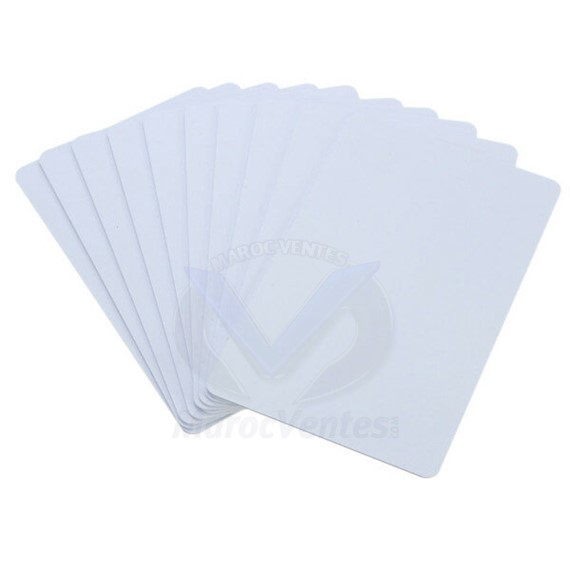 CARTE RFID BLANCHE NFC NTAG215 13.56MHZ PVC N215 NTAG215