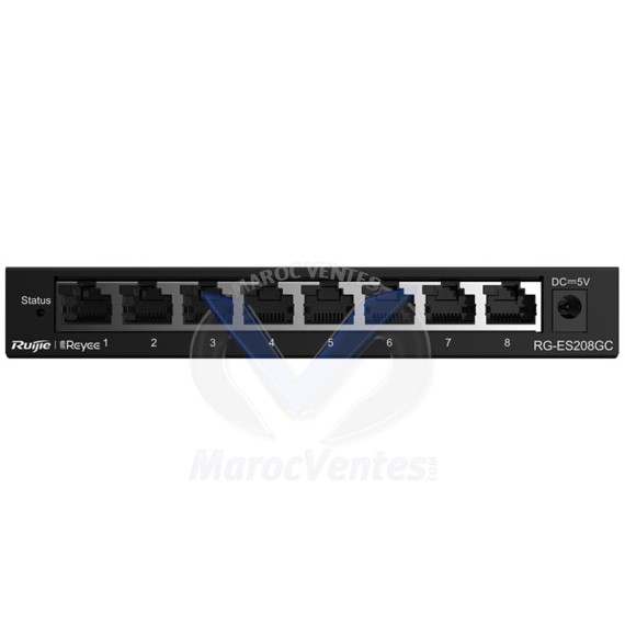 Commutateur Intelligent Gigabit à 8 Ports RJ45 Gigabit Boîtier en Acier de Bureau RG-ES208GC