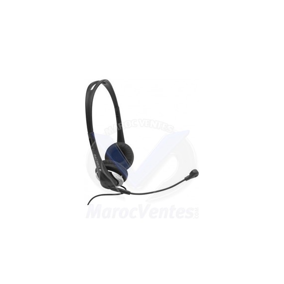 Casque-Micro Stéréo Ajustable Jack 3.5 mm noir 059804