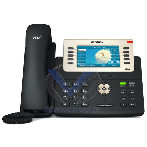 Téléphone IP 16 comptes SIP grand écran couleur 4,3" PoE SIP-T29G