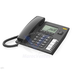 Téléphone filaire Fix ecran LCD  avec ID d'appelant noir T76